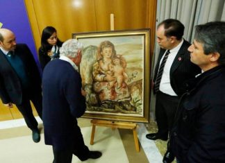 Donan a Deputación de Pontevedra o cadro “Madrecita” de Laxeiro