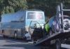 Colisión por alcance entre dous coches e un autobús de liña