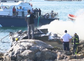 38 feridos no incendio dun catamarán preto da Illa da Toxa