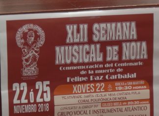 Noia acollerá este mes de novembro a XLII Semana Musical