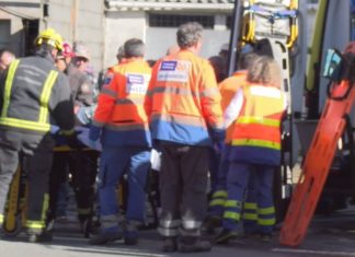 Un muradán resultou ferido de consideración nun accidente en Esteiro