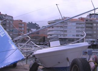 Danos en embarcacións, árbores caídas e moita chuvia: así foi o paso de Miguel polas Rías Baixas