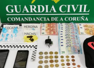 A Garda Civil detivo a un pobrense por tráfico de drogas