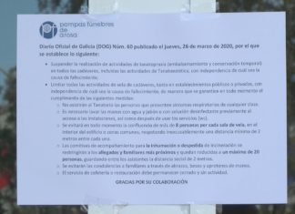 O coronavirus obriga a prohibir os velorios e limita as despedidas dos falecidos