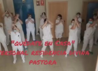 Os profesionais da Divina Pastora de Vilagarcía bailan contra o coronavirus