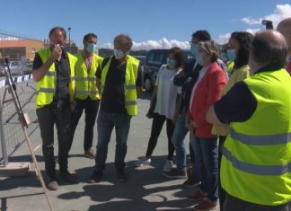 Rosa Quintana visita ás obras da fachada marítima de Porto do Son