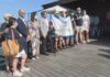Unha frota de peregrinos navegan a ría de Arousa no seu Camiño cara Santiago