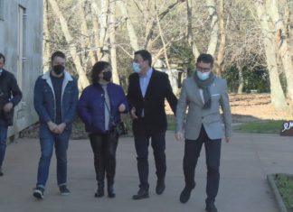 O presidente da Deputación supervisa as obras da Avenida de San Campio en Outes