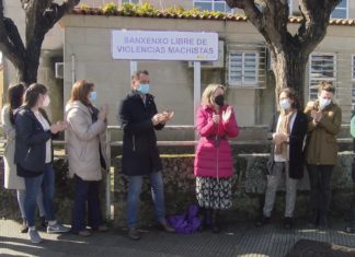 Un novo sinal na entrada de Portonovo proclama un Sanxenxo ‘libre de violencias machistas’