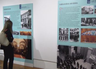 Lembranzas a Bóveda e Castelao na inauguración en Pontevedra da mostra que celebra os 40 anos do Parlamento Galego