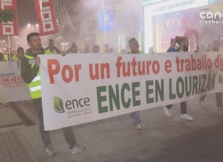 Multitudinaria manifestación para convencer ao Supremo de que ENCE continúe en Lourizán