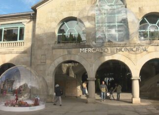 O Mercado de Abastos, primeiro e único espazo de Pontevedra coa iluminación de Nadal