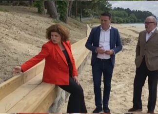 María Rivas visita as actuacións de estabilización do bordo litoral executadas en Mañóns
