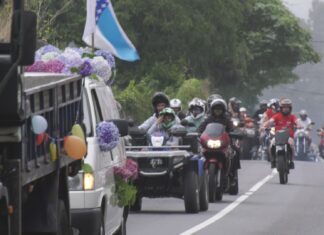 Multitudinaria ‘caravana’ na honra a San Cristovo en Outes