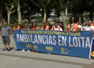 Os traballadores do sector das ambulancias inician unha folga para reclamar un novo convenio