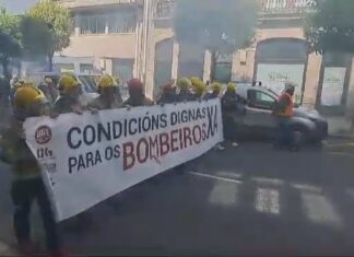 O plantón do Consorcio agrava o conflito dos bombeiros comarcais que retomarán as mobilizacións
