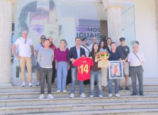 Lúa Arufe foi recibida no concello de Porto do Son tralo seu éxito no EuropeoSub-17
