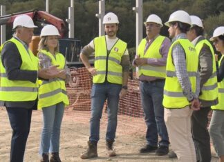A construción da nave de servizos de Sanxenxo avanza a bo ritmo e estará lista en xuño