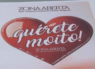 Zona Aberta leva á praza de Galicia de Vilagarcía o seu photocall do amor por San Valentín