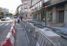 As obras de renovación de beirarrúas e servizos na rúa Galicia encaran a súa recta final